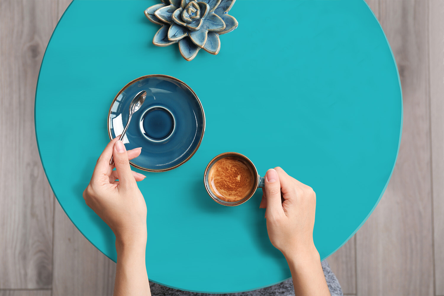 Sticker for Table for Wardrobe Foil Self-Adhesive Dark turquoise 100×50