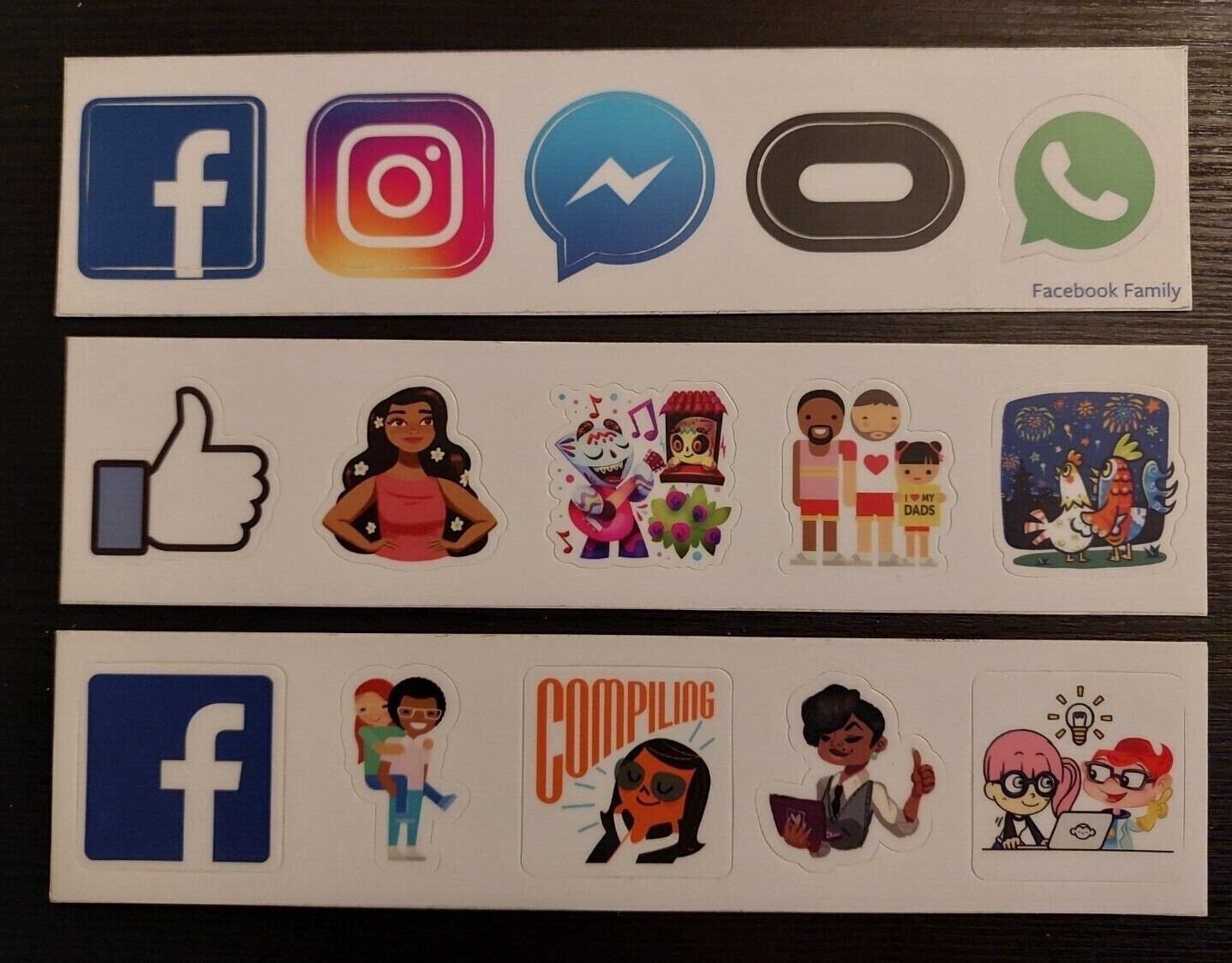 Meta Facebook Instagram WhatsApp Logo Sticker Sheet LGBTQ Hacker Lot Vinyl Promo