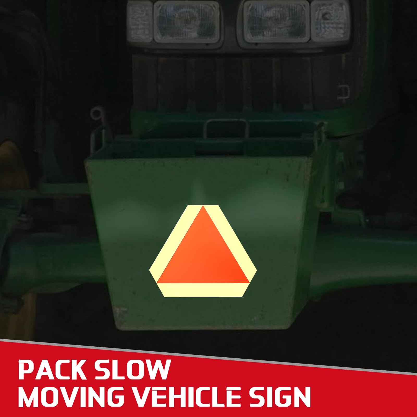 4 Pack Slow Moving Vehicle Triangle Sign 14 x 16 Inch Sticky Safety Vinyl