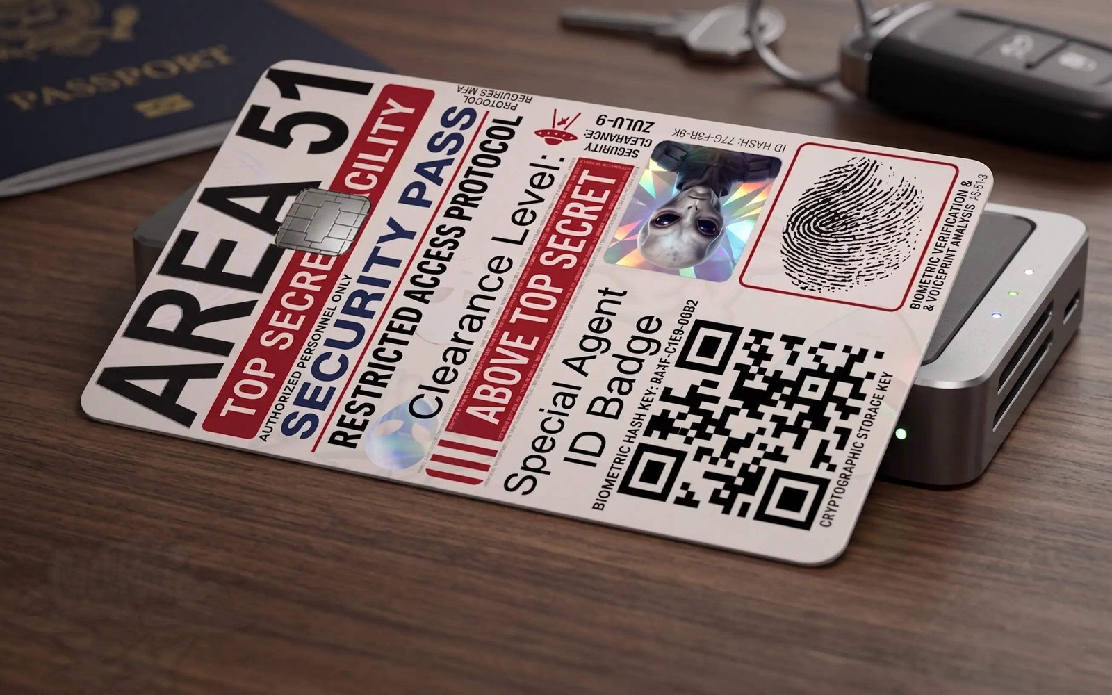 Area 51 "Above Top Secret" Access Card – Custom Credit Card Skin