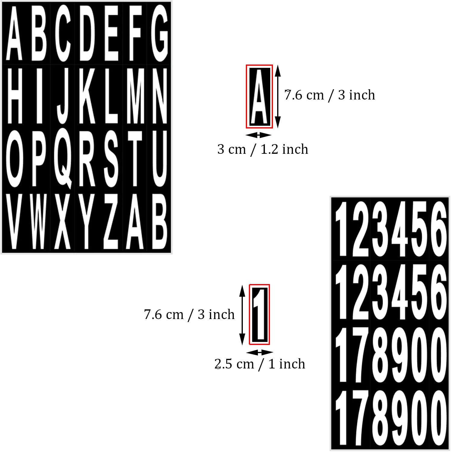 10 Sheet 3 Inch Mailbox Numbers and Letters Cut Classic Style Self-Adhesive Viny