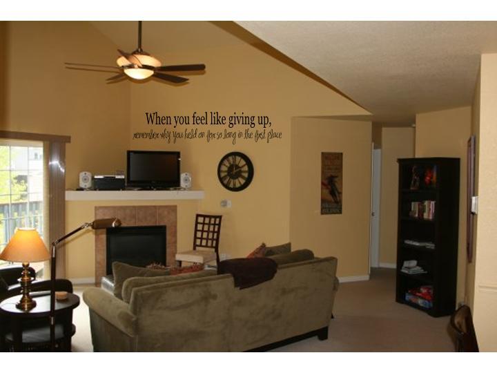 WHEN YOU FEEL LIKE GIVING UP Inspirational Home Wall Decal Lettering Words Quote