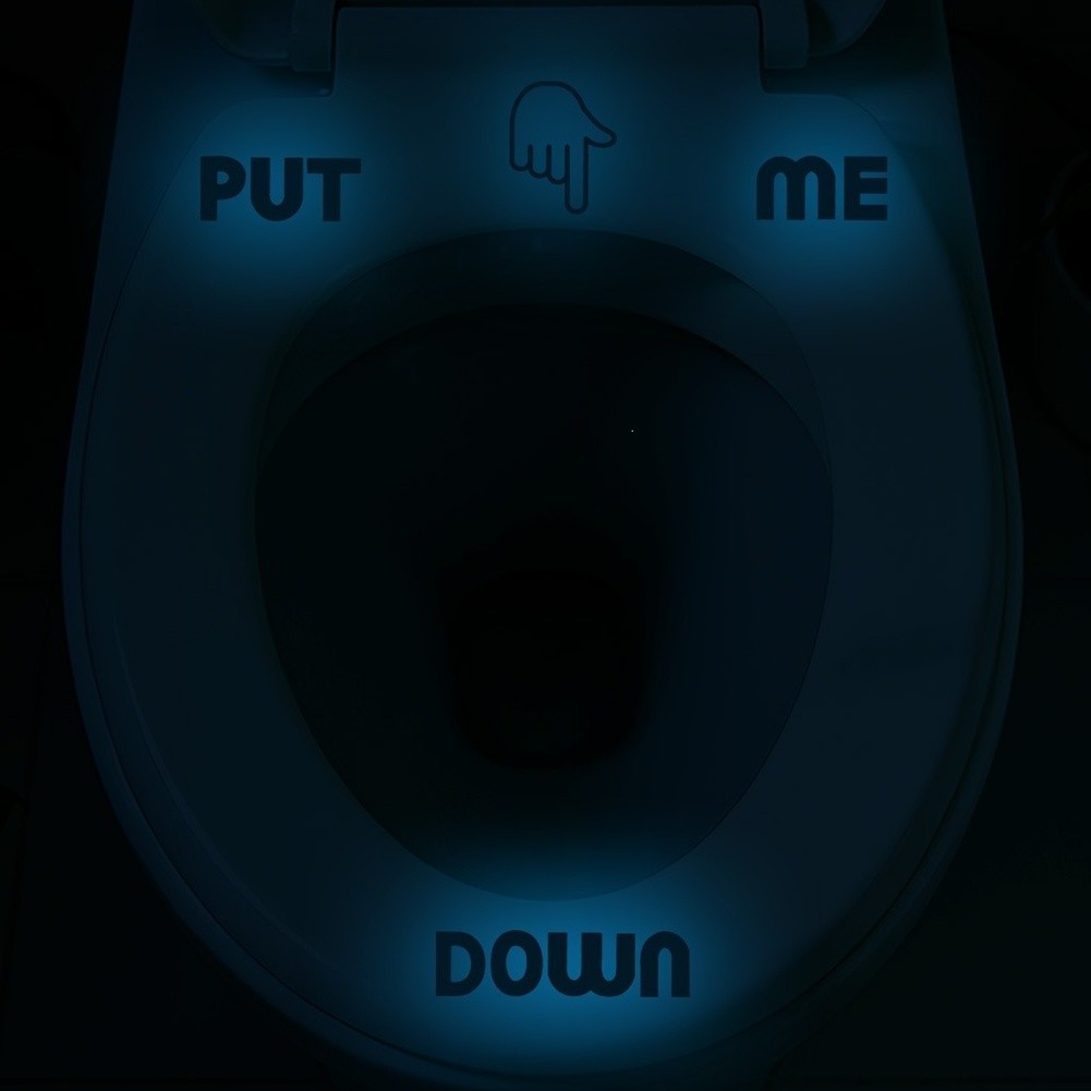 Waterproof Glow in Dark PVC Toilet Sticker Removable Anti Static Blue 10 5cm