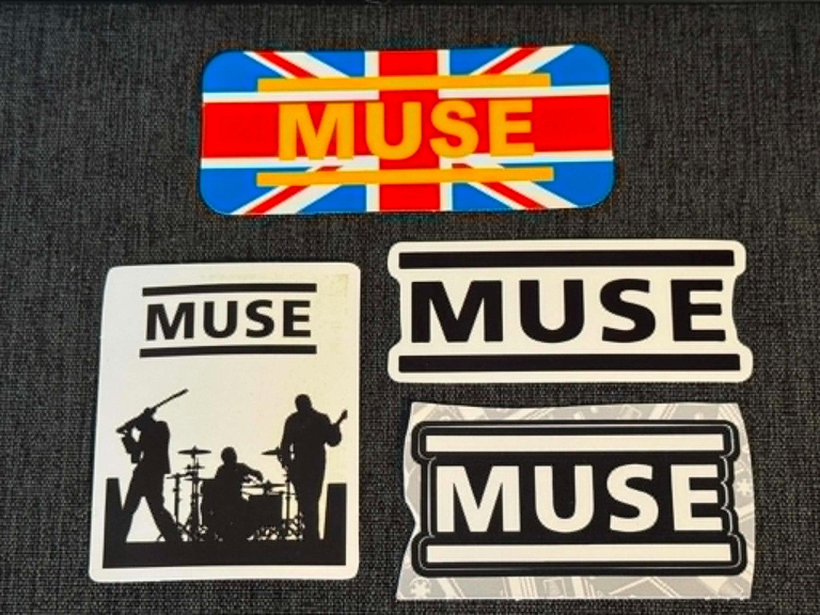 Lot of 4 MUSE 1 1/4" to 3 1/2" Band Logo STICKERS Fast! FREE SHIP!