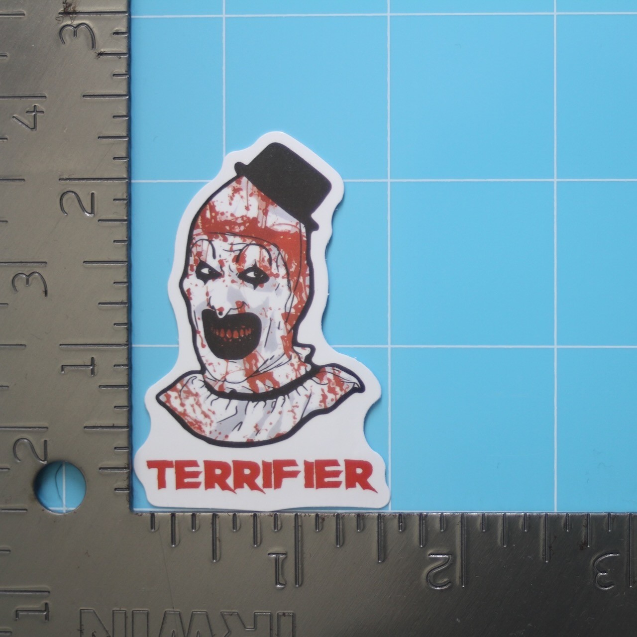 Terrifier Sticker (ART THE CLOWN) Bloody Horror Movie, Gloss PVC Decal