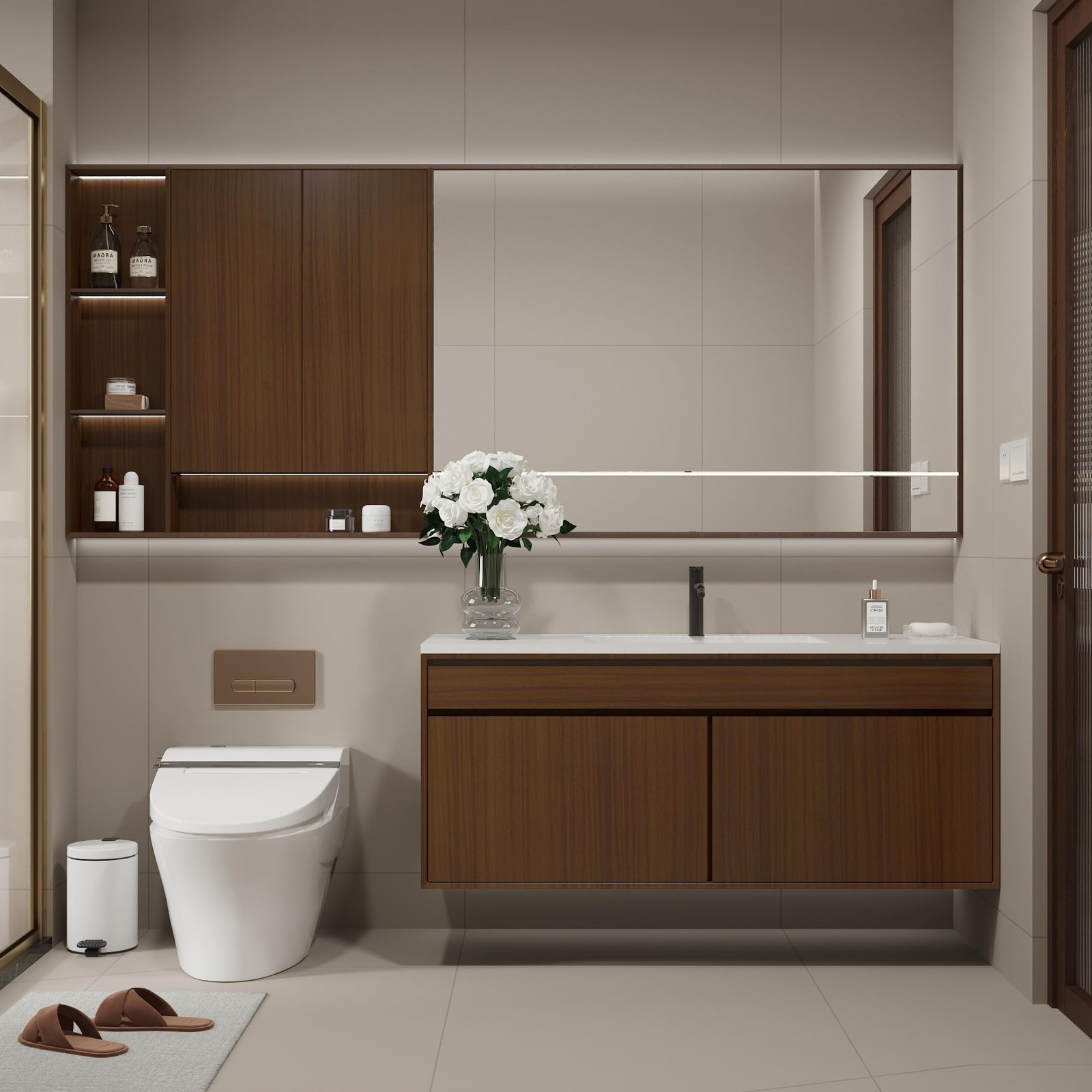 JSEVEM 24"×354" Extra Wide Light Brown Walnut Wood Wallpaper Peel and Stick