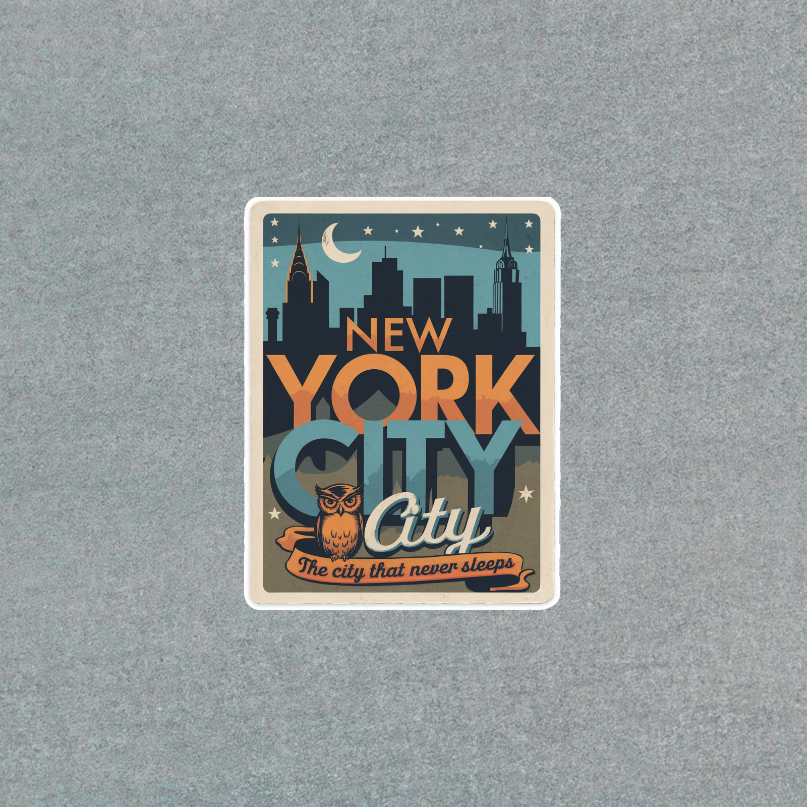 Vintage New York City Travel sticker, Retro NYC Skyline Wall Art Print Decor #35
