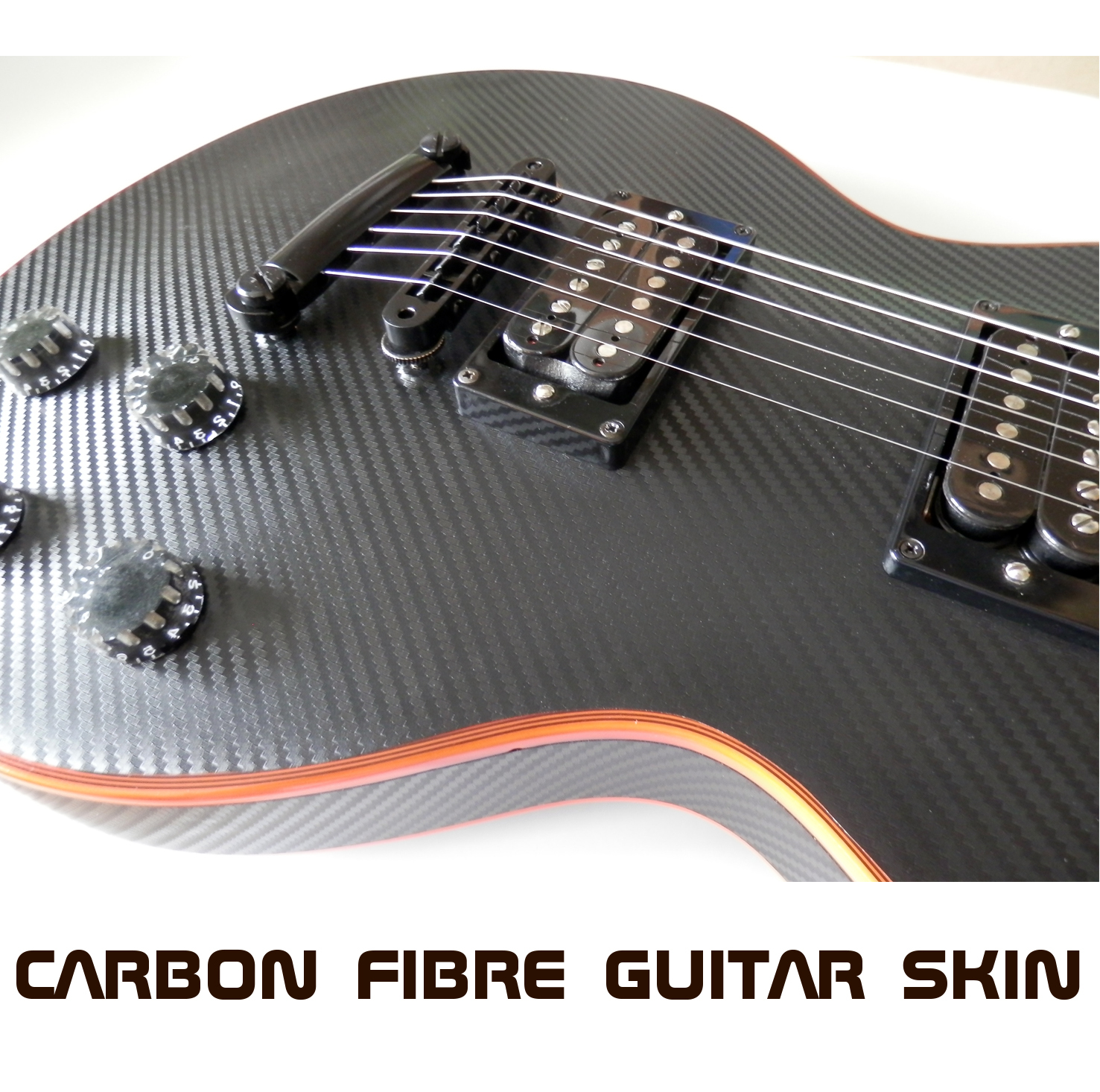 Black Carbon Fibre Vinyl Skin Wrap for Electric Guitar Air Lease Sticker DIY