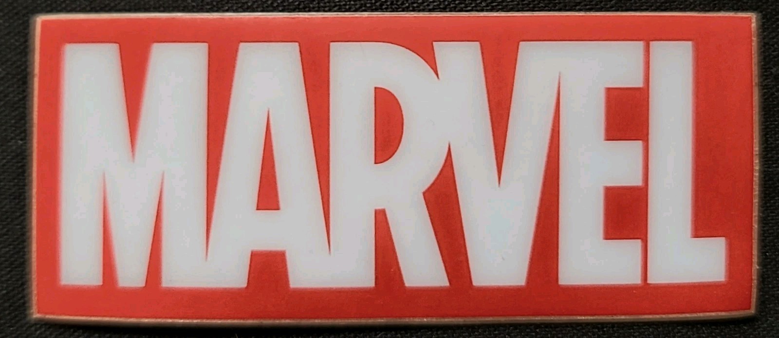 MARVEL STICKER "WHITE & RED LOGO" 3 1/2 X 1 1/2" GLOSSY THICK WATERPROOF OUTDOOR