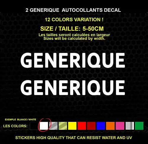 2 GENERIC sticker Genuine decal sticker WATERPROOF STICKERS