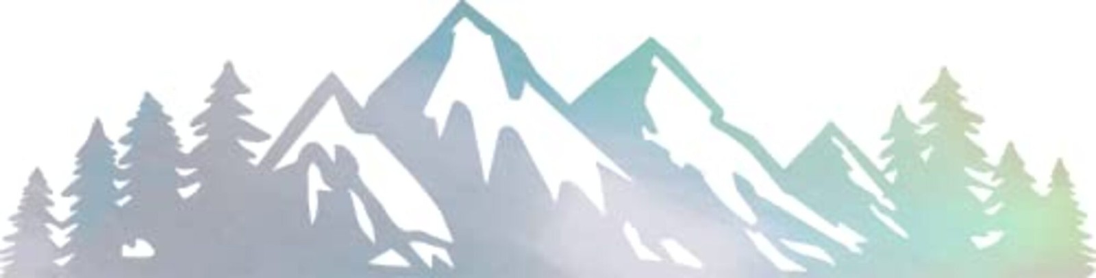 Mountain Tree Forest Vinyl Decal for Car () 6.8 inches x 1.7 inches Hologram