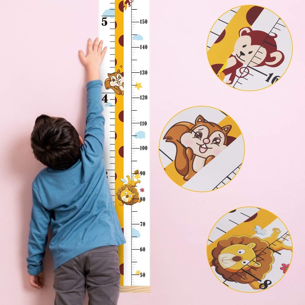 Baby Height Growth Chart, Canvas Chart 64×7.9 Inch (Pack of 1), Yellow