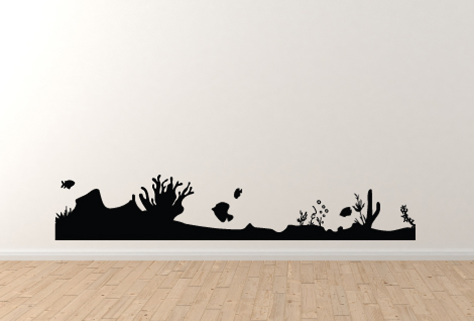 Marine Landscape – Sea Floor Coral Reef Fish Version 1 – Vinyl Wall Decal