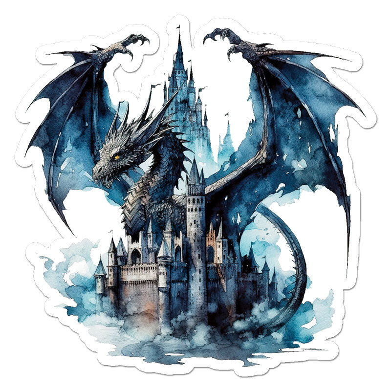 Black Dragon Castle, Vinyl Decal Sticker, Indoor Outdoor, 3 Sizes, #11222