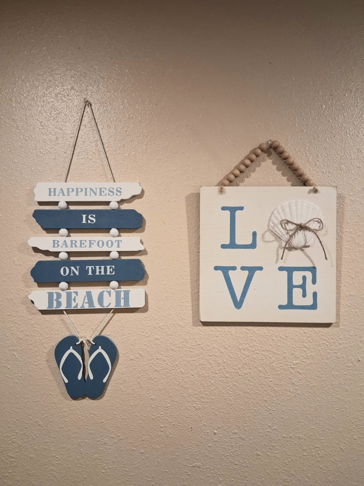 Beach Decor Wall Art Set, Coastal, Seashell, Flip Flops