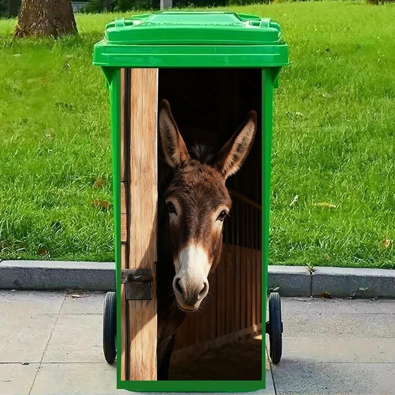Funny Animal Pattern Trash Can Decal DIY Home Decoration Large Vinyl Sticker New