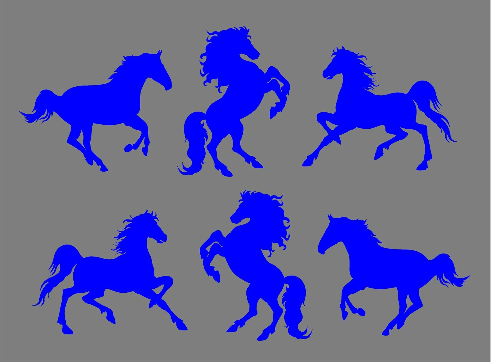 Vinyl Horse Decals set of six horses trailer equestrian decal window stickers