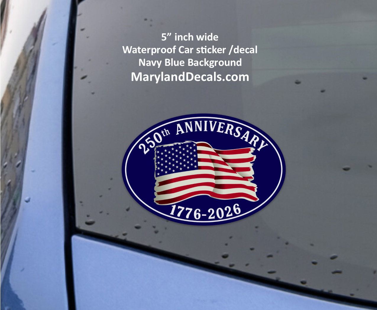 American 250th Anniversary Car Sticker America Decal 1776-2026 USA United States