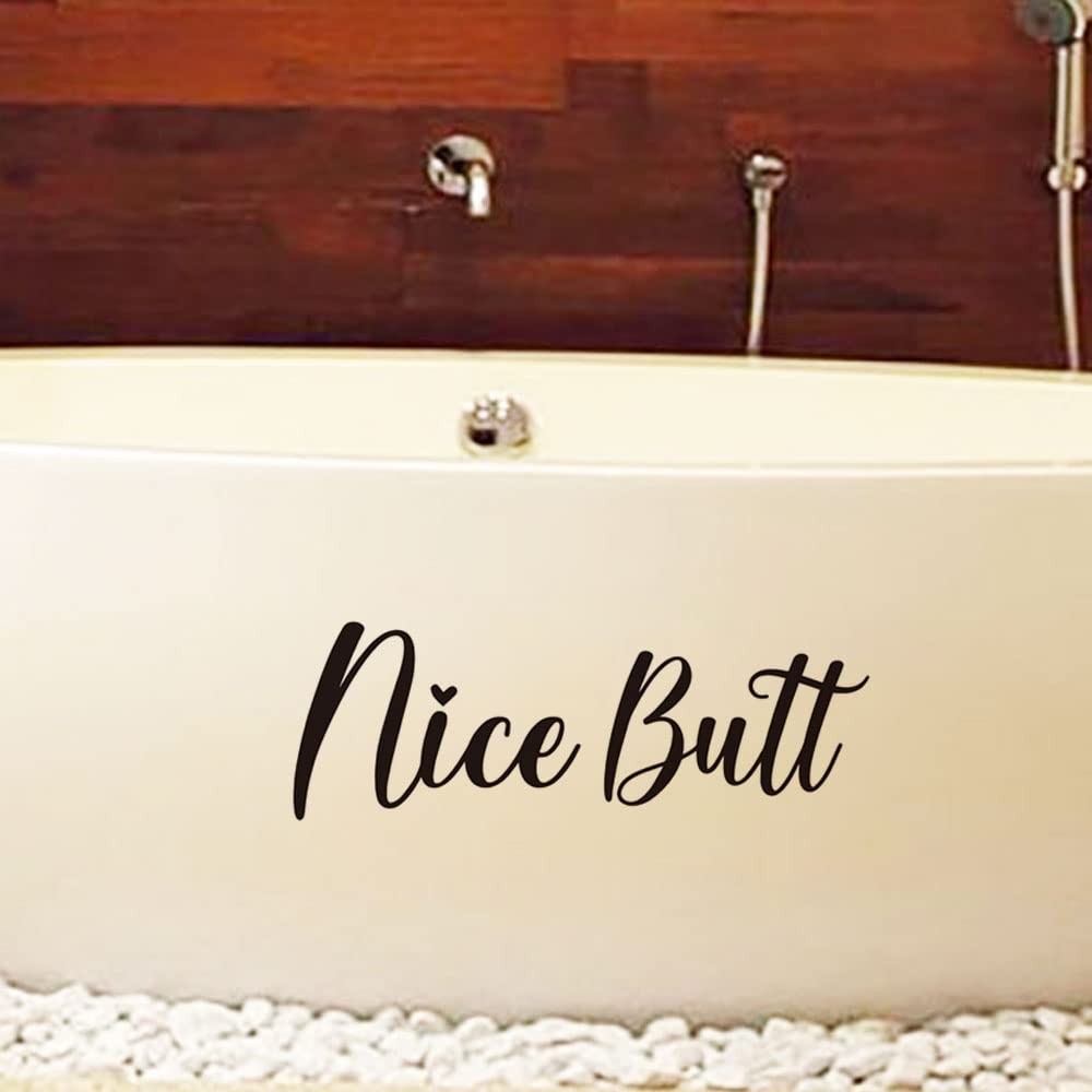 ZLKAPT Nice Butt Funny Toilet Vinyl Decal Decoration, Bathroom Decor 11"x4"