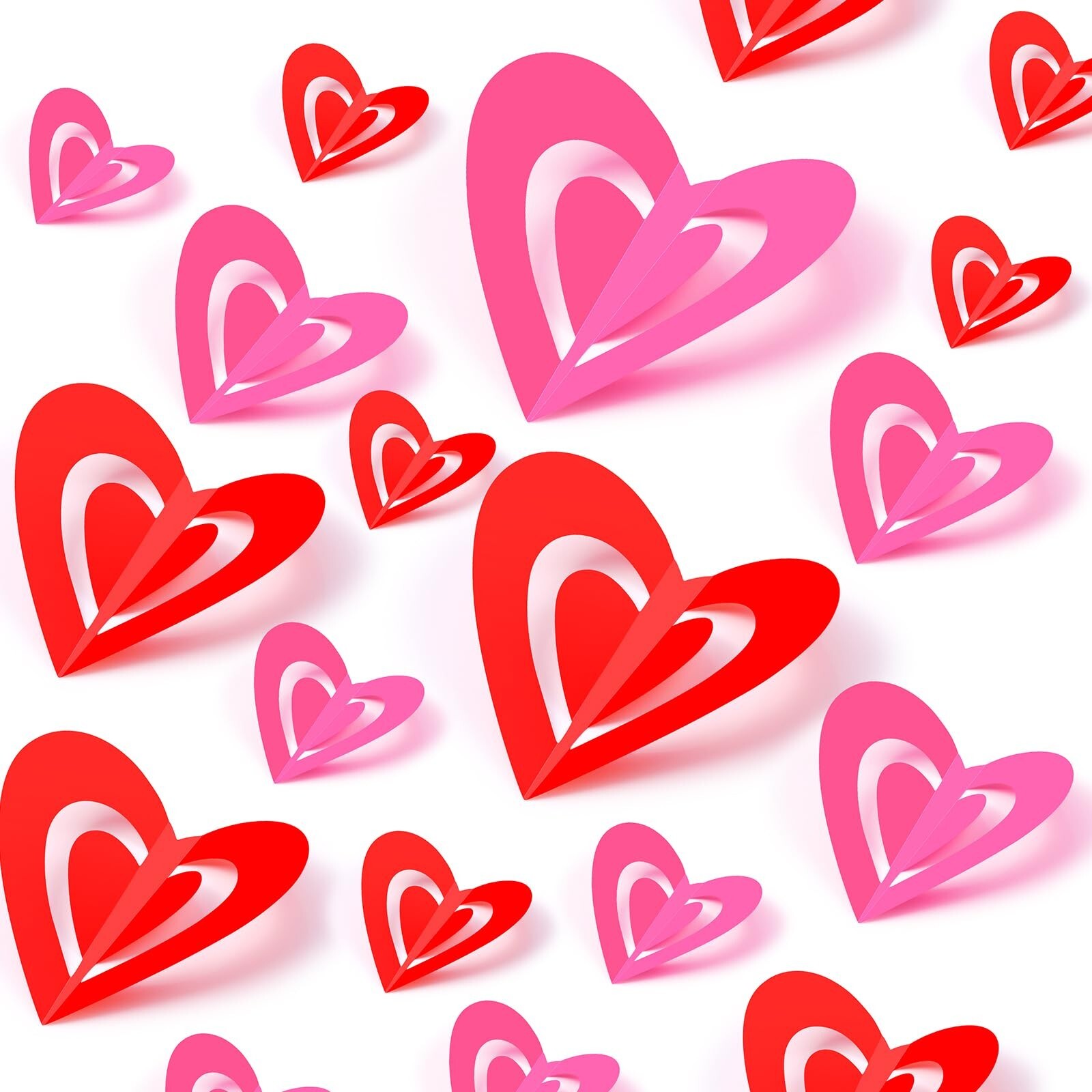 60 Pcs Valentines Day Wall Decorations – 3D Heart Stickers, Waterproof Wall D…