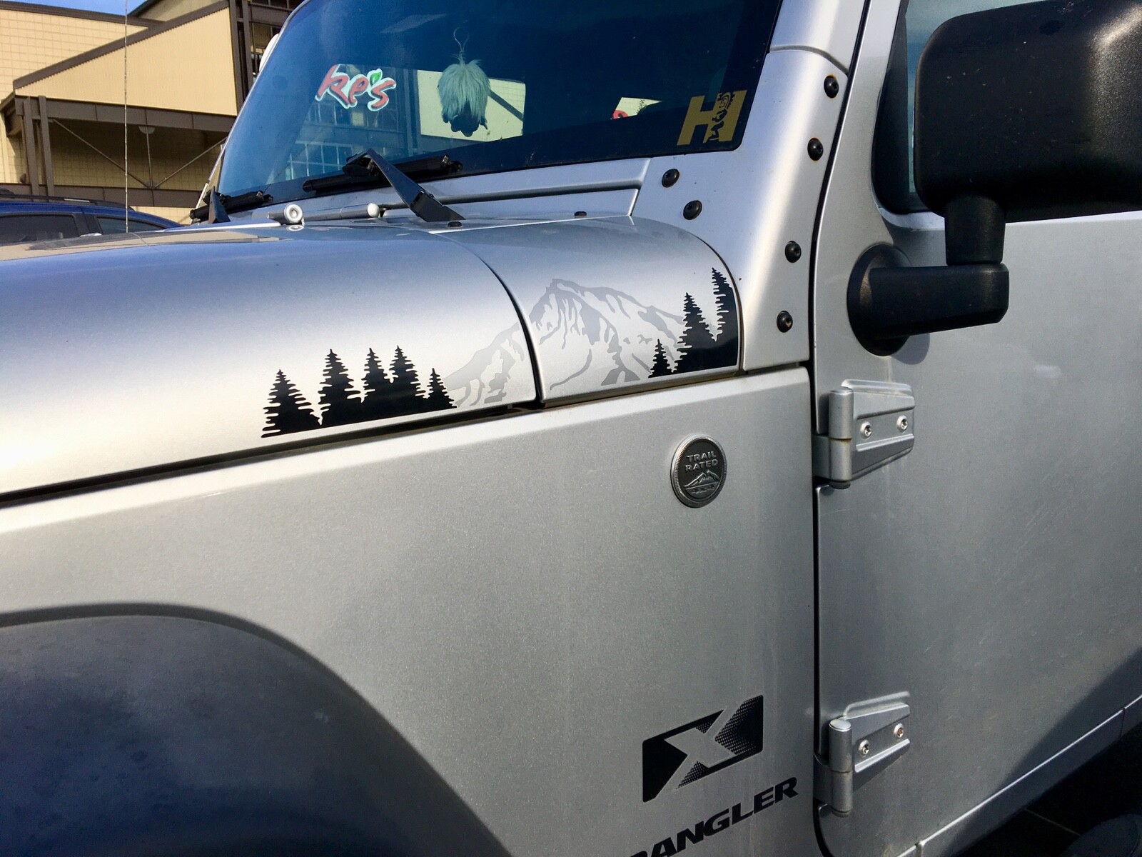 Mountain and Trees 2 Color Decal for Jeep Wrangler JK (2007-2018)