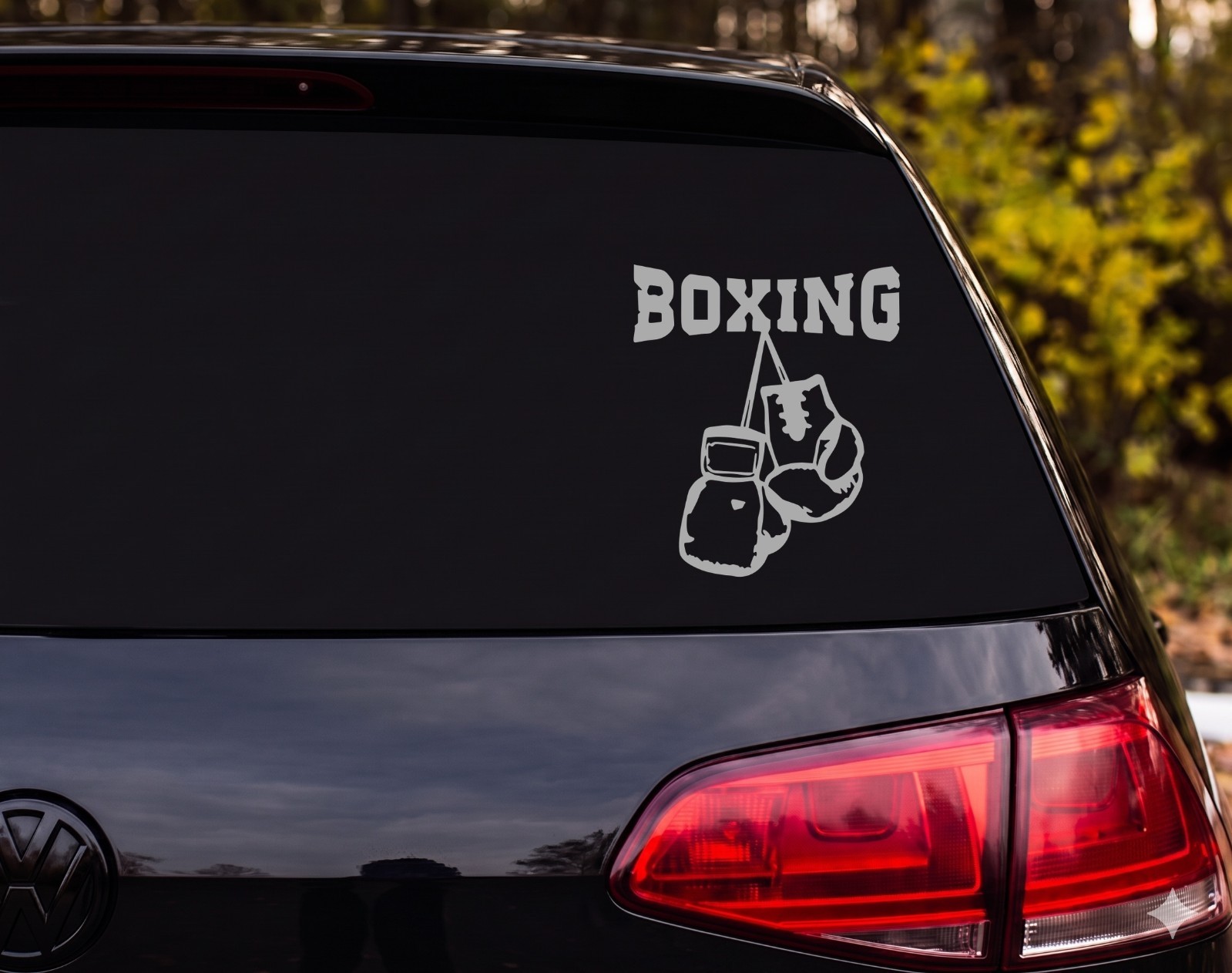 Boxing Gloves Hanging Vinyl Decal Sticker Car Wall Funny | Boxer Gift