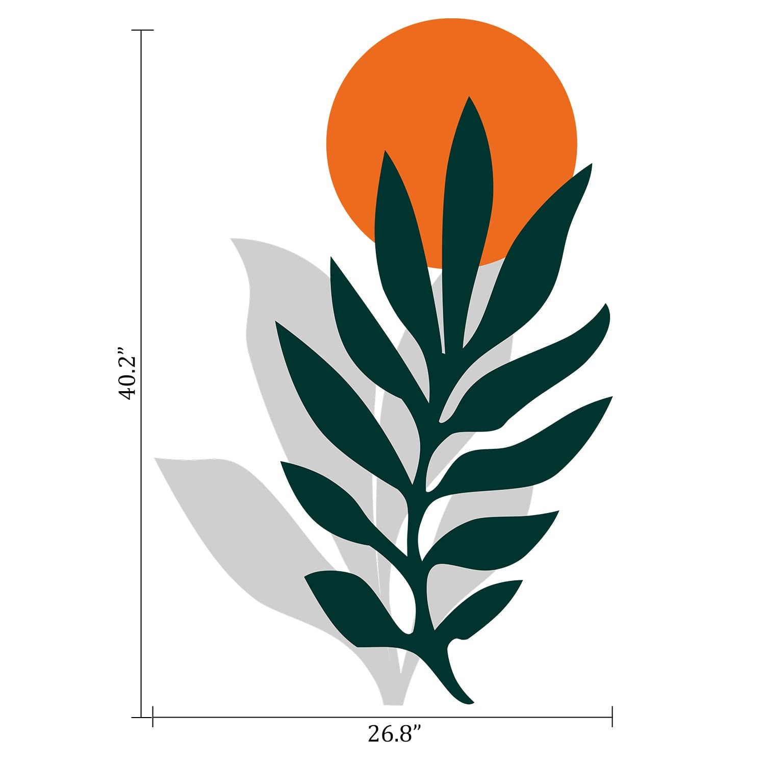 Boho Sun Leaf Wall Decals Peel and Stick, Botanical Leaves Vinyl Wall Sticker…