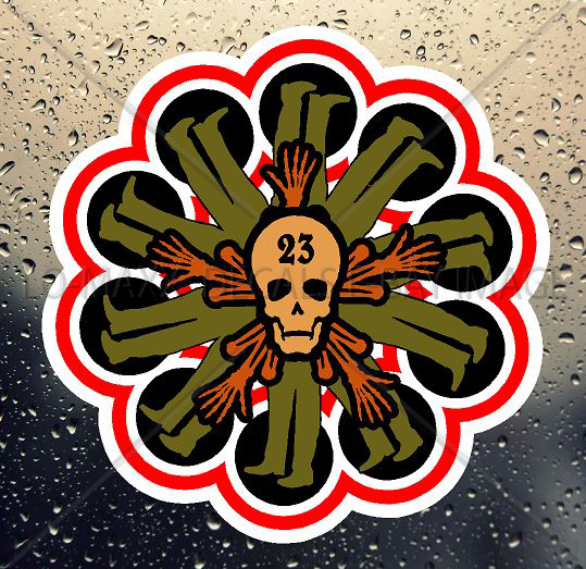 Skull Number 23 Custom Graphic Design Various Sizes Printed Vinyl Sticker