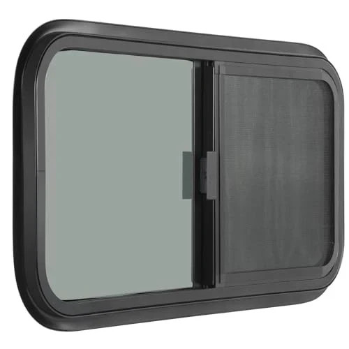 Horizontal RV Windows- 24" W x 20" H – Tinted Sliding RV Window with Net