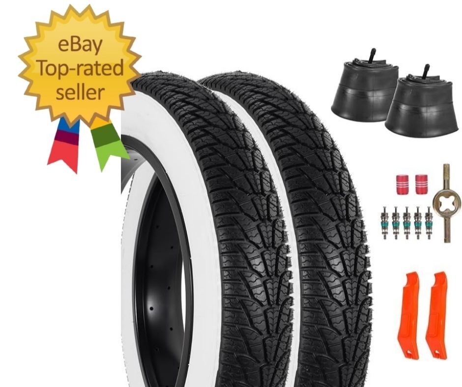 2-Pack 20X4.0 Fat Bike Tire, 20 Inch Mountain Bike Tires & Tubes Set, Folding Re