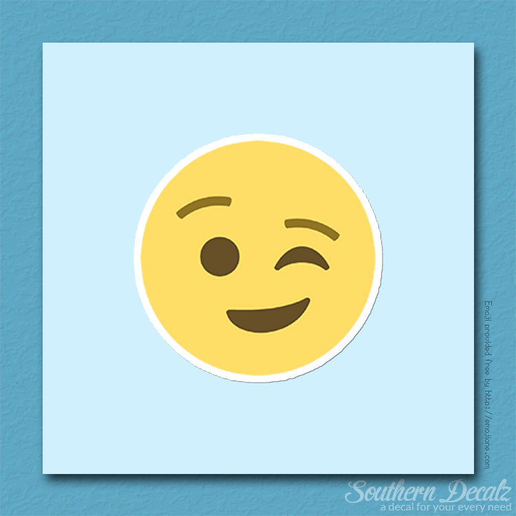 Wink Face Winking Smiley Emoji – Vinyl Decal Sticker – c141 – 3.75" x 3.75"