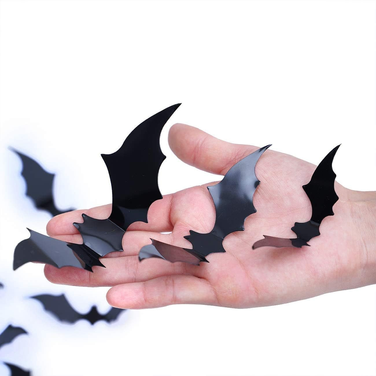 Bats Wall Decor, 120 Pcs 3D Bat Halloween Decoration Stickers for Home Decor 4 S
