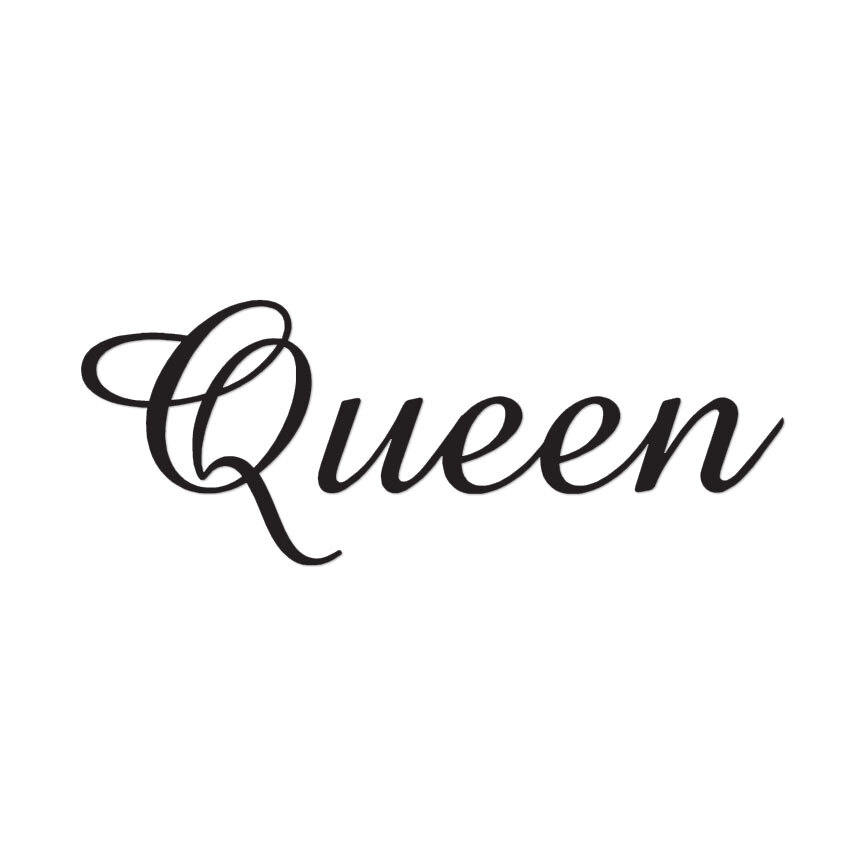 Queen – Cute Font – Vinyl Decal Sticker – Multiple Colors & Sizes – ebn3165