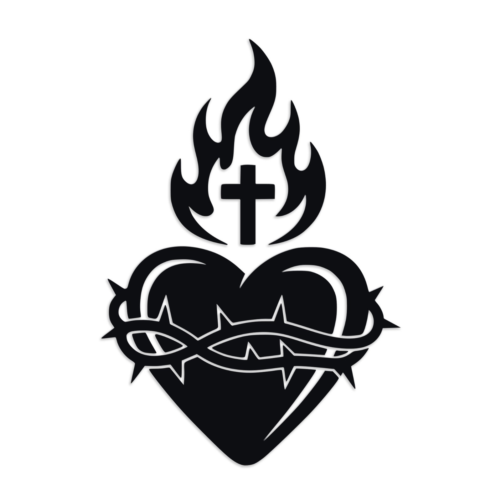 Sacred Heart of Jesus Vinyl Decal – Catholic Christian Symbol – Faith Sticker