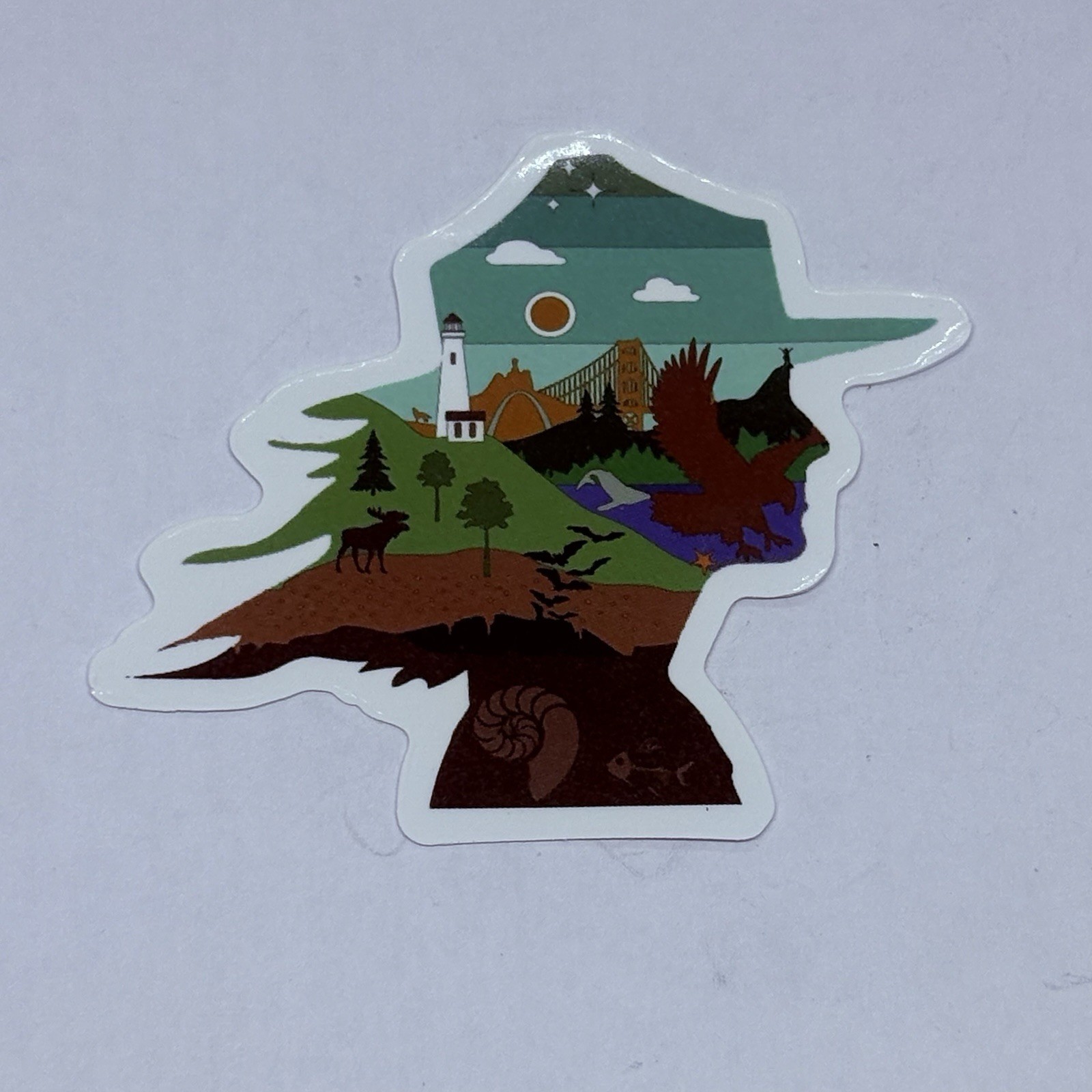 Abstract Hiker Silhouette Sticker Lighthouse Travel Decal Vinyl Souvenir Tc9