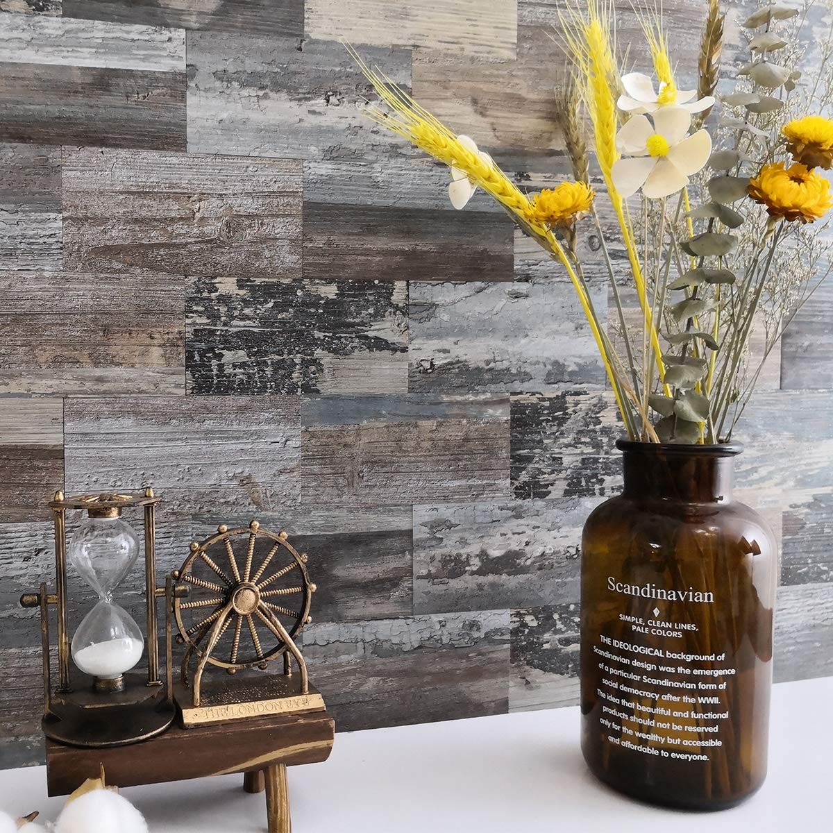 Azulejos Adhesivos Estilo Metro Madera Vintage Para Cocina Pack De 100