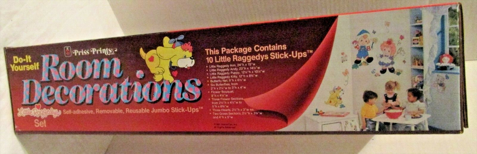 NEW Raggedy Ann & Andy Nursery Wall Stickers Decals Decor LITTLE RAGGEDYS 1991