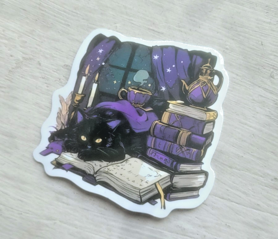 Haunted Active Spirit Witch Owned Spell Book Cat Sticker Lot Of 2 Pc Pcs
