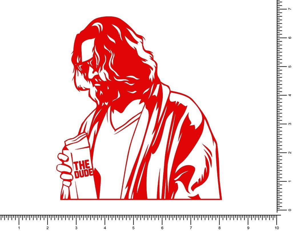 The Dude the Big Lebowski Die Cut Sticker 6.4" x 5.8"