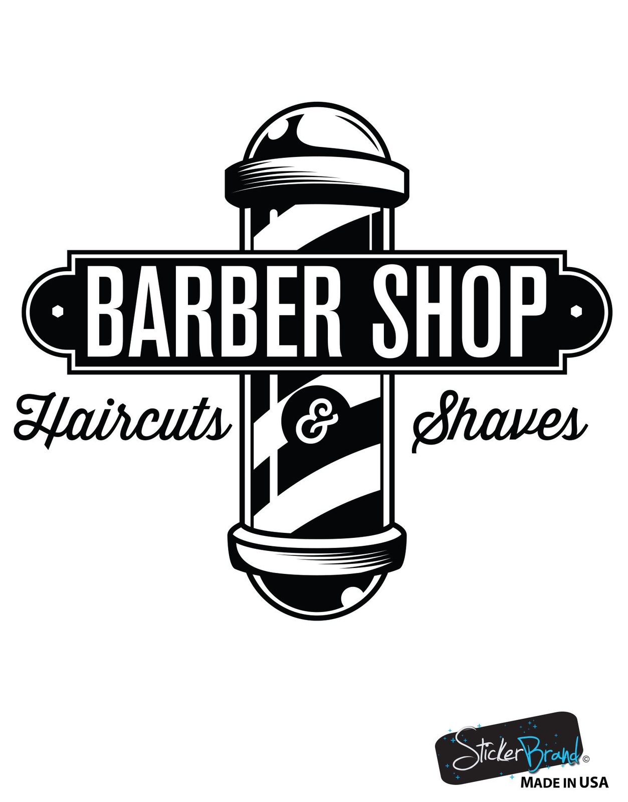 Barbershop Sign Haircuts and Shaves Vinyl Wall Decal Sticker #6066