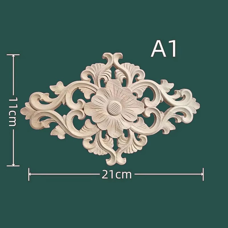 European Style Solid Wood Carving Appliques Home Furniture Vintage Decorations