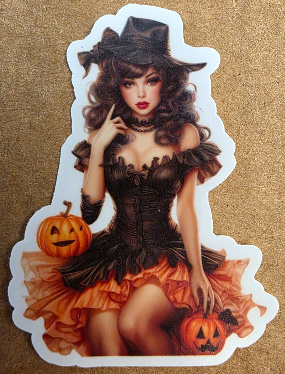 Halloween Sticker Girl Witch Vampire Ghost Gothic Pumpkins Punk Emo Anime Manga