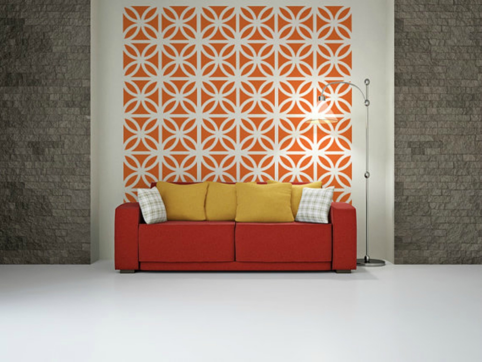Mid Century Breeze Blocks, Modern Decals, Brick Wall Decal, Mid Mod Wall Art