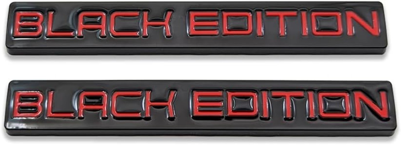 2X Chrome Metal Black & Red Logo Car Emblems – Racing Sport Auto Badge, Easy …