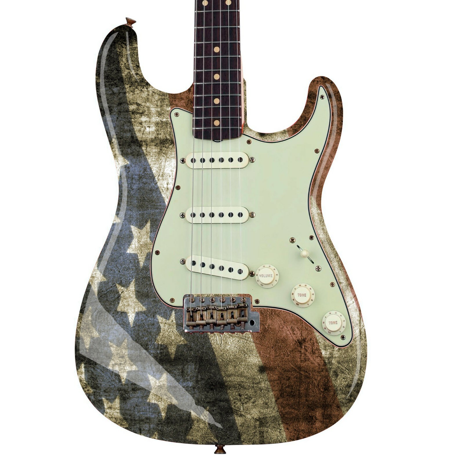 Guitar Skin Wrap Laminated Vinyl Sticker Decal for any Guitar USA Flag GS20