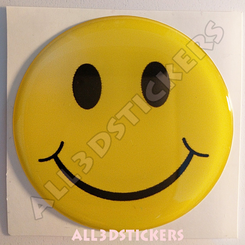 Sticker Emoticon Smile Emoji Adhesive Decal Resin Domed Car 3D