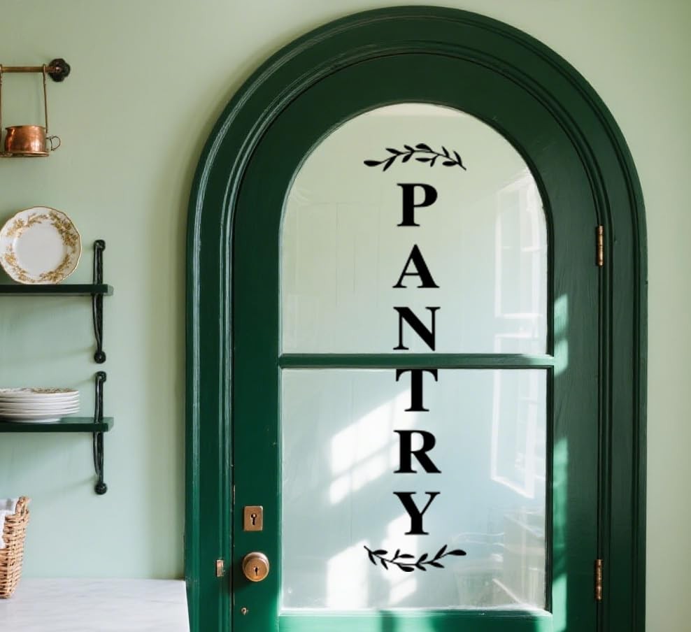 Pantry Door Decal – Black Vinyl Kitchen Sticker – 27.5 x 6.6 in,