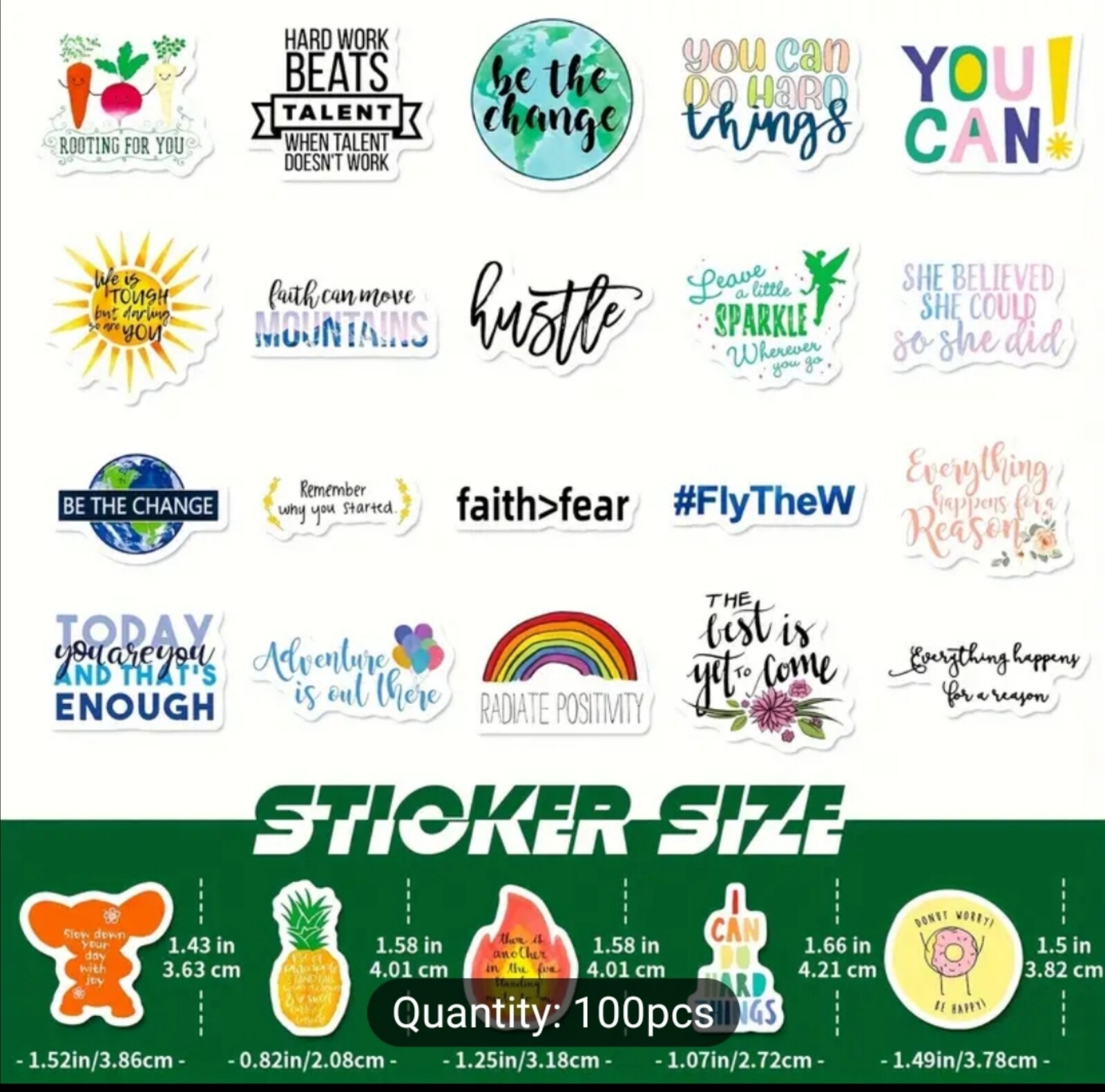 10 PCS Mini Inspirational Quotes Sayings Stickers BRAND NEW