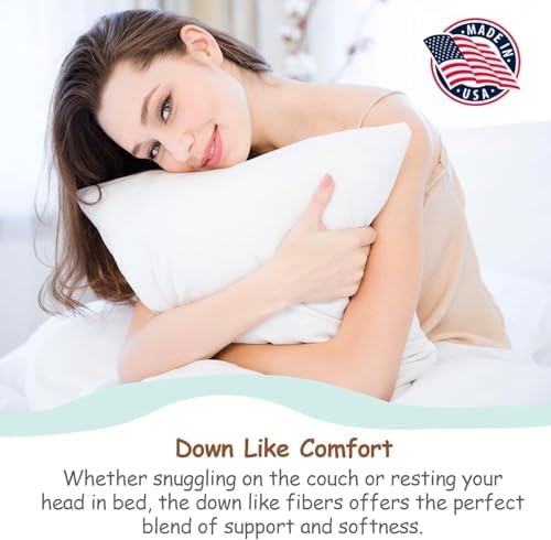 Pillowflex Synthetic Down Pillow Insert – 12×32 Down Alternative Pillow, Ultra S