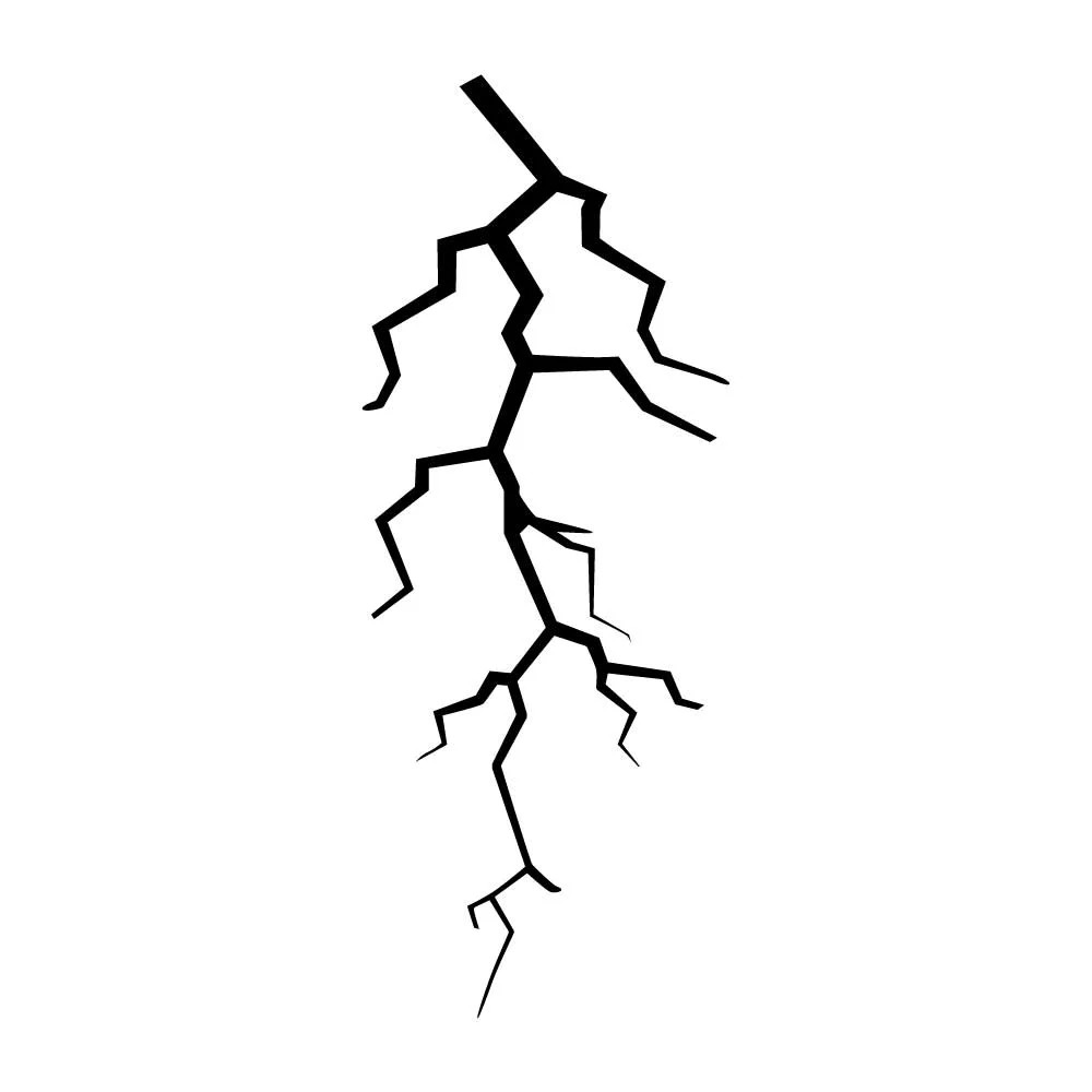 Lightning Bolt Thunderstorm Strike Decal Sticker Black Die Cut Vinyl